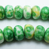 97 Fresh Lime Green and Yellow Rainflower Rondelle Beads