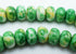 97 Fresh Lime Green and Yellow Rainflower Rondelle Beads
