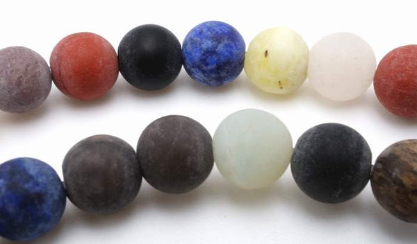 Passionate Matte 6mm Mixed Natural Semi Precious Stone Beads