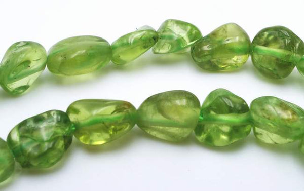 Vivid Green Peridot Free Form Small Nugget Beads
