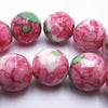 Lovely Baby Pink, Green and White Rainflower Stone - 4mm, 6mm or 8mm