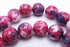 Sleek Mauve ,White and Light Cranberry Rainflower Stone - 4mm, 6mm or 8mm