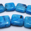 Sleek Larimar Blue Crazy Lace Agate 14mm Square Beads