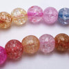 Beautiful Pale Colours Crackle Crystal Summer Beads- 6mm