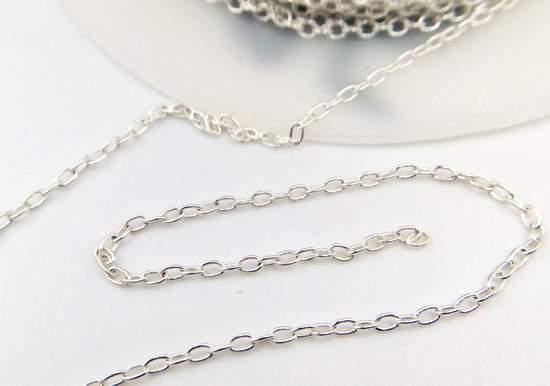 Elegant Silver-White Trace Chain - 1.5mm Links