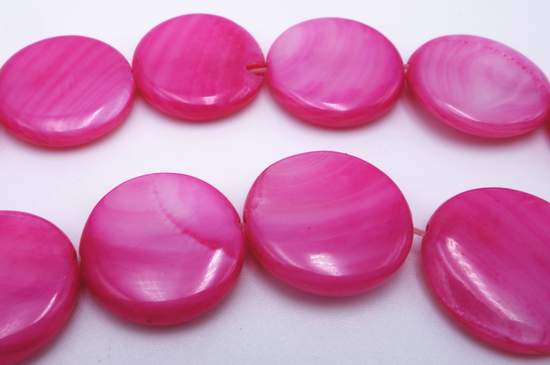 Beautiful Rosaline Pink Button Shell Beads String
