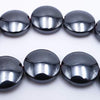 Sleek Shiny Hematite Button Beads - 10mm x 4mm