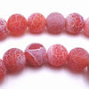 Passionate Matte  Red Fire Agate Beads - 6mm or 8mm