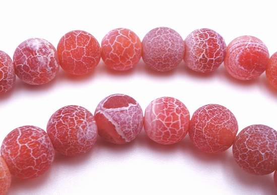 Passionate Matte  Red Fire Agate Beads - 6mm or 8mm