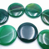 Large Forest Green Agate Button Beads - 27mm x 6mm