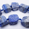 Beautiful Graduated Matte Royal Blue Lapis Nugget Beads - Large 24mm
