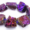 Rich Deep Purple Graduated Electro-plated Rough Cut Crystal Nuggets