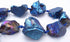 Rich Cobalt-Blue Graduated Electro-plated Rough Cut Crystal Nuggets - Large 25mm