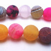 Beautiful Caribbean Mixed Colour 8mm Frosted Agate Beads