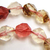 Seductive Fire Cherry Quartz Polygon Cut Beads