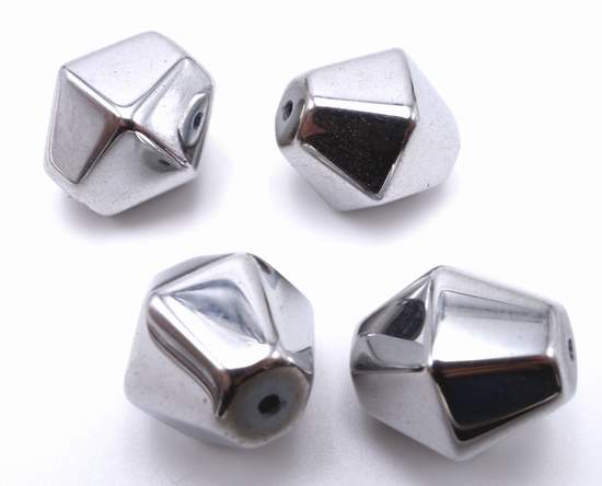 Large Silver Bicone Hematite Bead Spacers