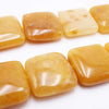 Lovely Yellow Jade 14mm Square Beads