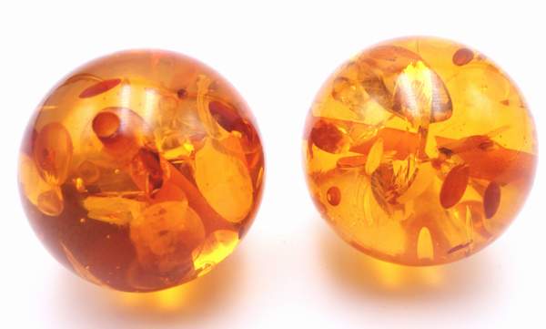 4 Elegant Honey Yellow 21mm Amber Beads