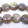 Shimmering Small Grey Labradorite Button Beads - 10mm x 5mm