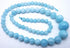 Gorgeous Light Aquamarine Blue Graduated Malay Jade Beads