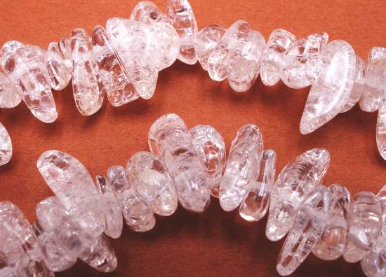 Sleek Crackle Small Fancy Drop Natural Crystal Beads