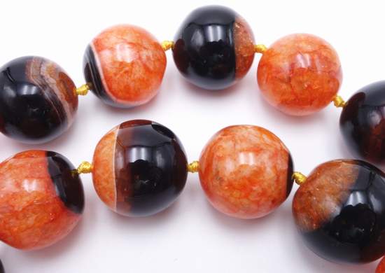 Fantastic Orange and Black 18mm Bumble Bee Agate Beads