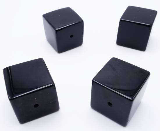 6 Huge 20mm Devil Black Onyx Cube Beads