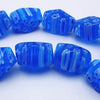 Azure Blue Flower Millefiori Polycut  Nuggets Beads