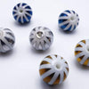 Beautiful 10mm Painted Ceramic Beads - Blue , Gold or Silver