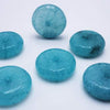 20 Passionate 15mm Aquamarine Blue Quartz Disc Beads