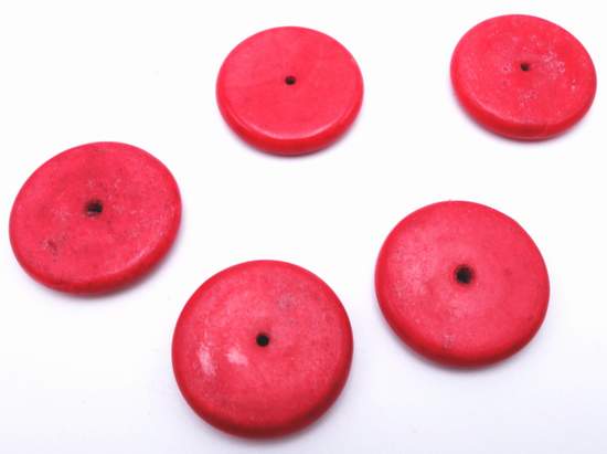 Beautiful Grand Candy Red Howlite Tuquoise Disc Beads