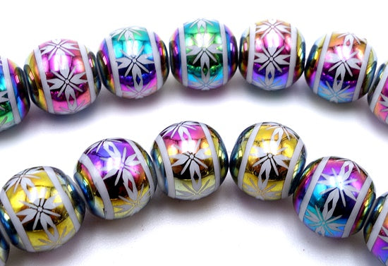 Beautiful Ceramic Electroplated Rainbow Beads