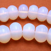 Splendid White Opaline Glass Big Rondell Beads - Large 12mm
