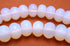 Splendid White Opaline Glass Big Rondell Beads - Large 12mm