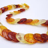 Gorgeous 3-Tone Amber Graduated Flat Oval Necklace