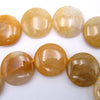 24mm Marvelous Large Yellow Topaz Jade Button Beads