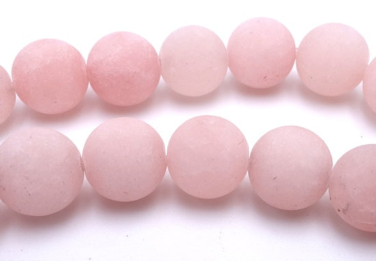 Beautiful Peach Pink Frosted 8mm Matte Quartz Beads