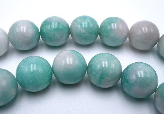 34 Subtle Pale Green 12mm Malay Jade Beads