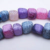 Sleek Matte Rainbow Agate Cube Beads
