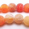 Vibrant  Matte /Frosted Tangerine 8mm Fire Agate Beads