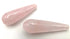 2 Long Natural Pink Rose Quartz Teardrops Beads