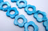 Gorgeous Azure Blue Carved Flower Frame Shell Beads