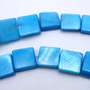 Sleek Azure Blue Flat Square Shell Beads - 8mm