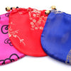 Beautiful Oval Draw String Silk Jewellery Pouches -Deep Pink, Red or Royal Blue