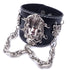 Gothic Dragon  and Chain Black Leatherette Bracelet