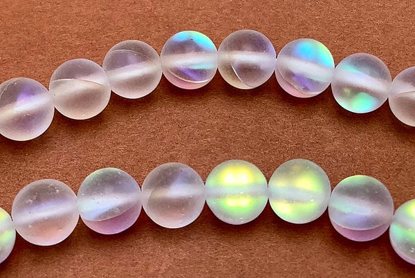 Magical 6mm Matte White Mystic Crystal Beads