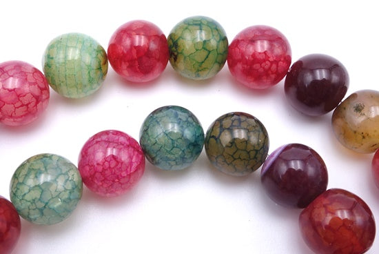 Large Rare 10mm Maroon & Green Fire  Agate Beads