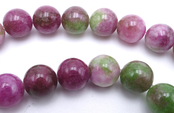 Chic 8mm Pale Burgundy & Green Malay Jade Beads