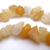 Long Golden  Natural Yellow Topaz Jade Chips Beads