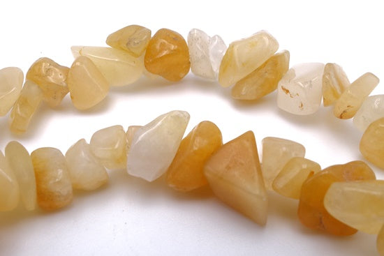 Long Golden  Natural Yellow Topaz Jade Chips Beads